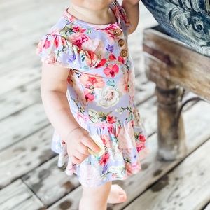 Posh Peanut Floral Skirt Romper